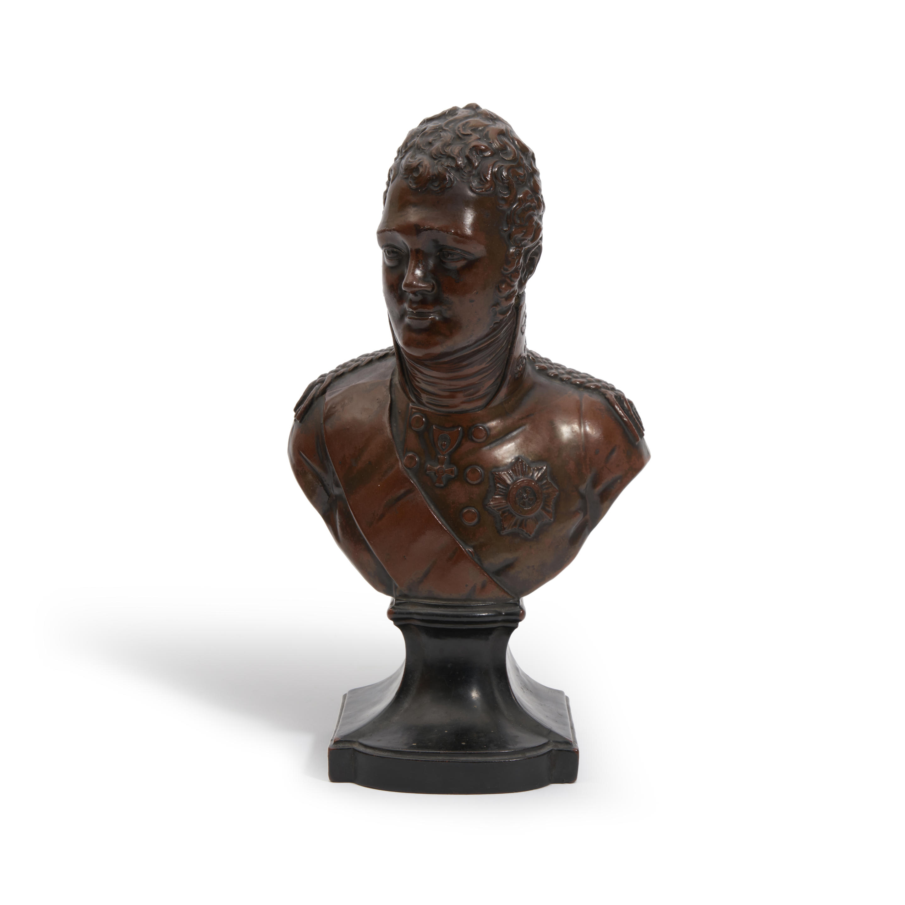 Appraisal: WOOD CALDWELL POTTERY BUST OF ALEXANDER England early th century