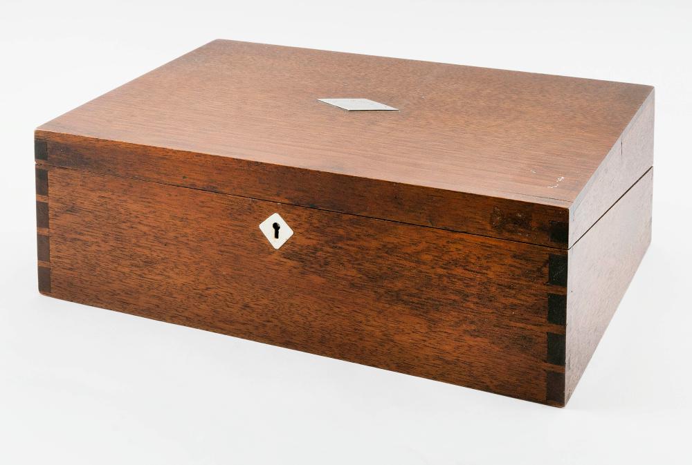 Appraisal: WALNUT TRAVELING DESK BOX TH CENTURY HEIGHT WIDTH DEPTH WALNUT