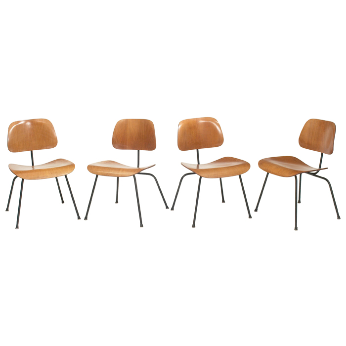 Appraisal: Charles and Ray Eames DCMs four by Herman Miller molded