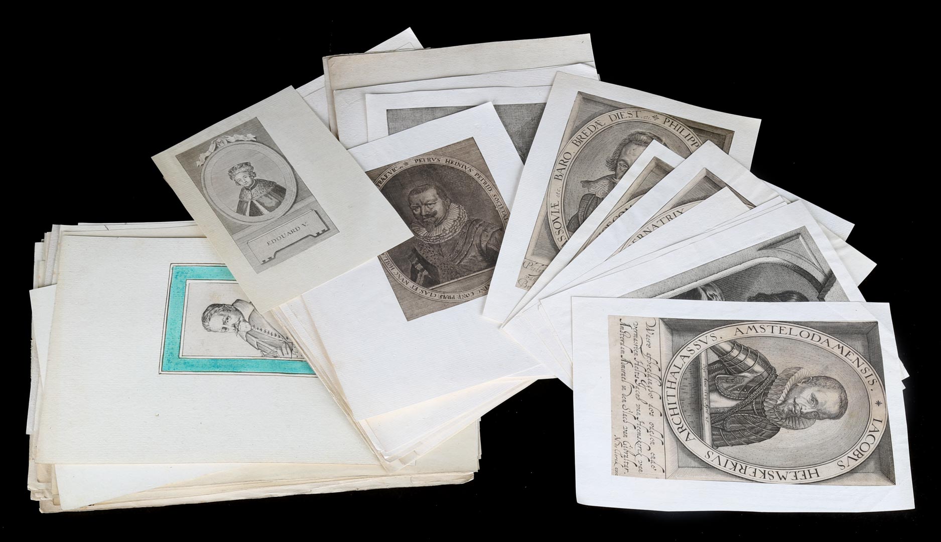 Appraisal: Group of approx Old Master portrait engravings Primarily th century