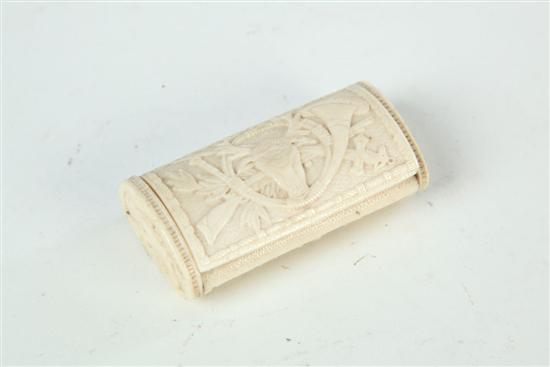 Appraisal: IVORY SNUFF BOX European late th century Oblong snuff with