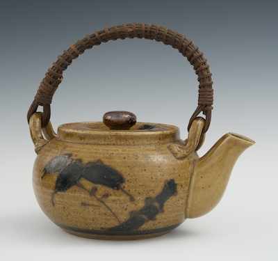 Appraisal: A Japanese Studio Pottery Tea Pot The bulbous shape teapot