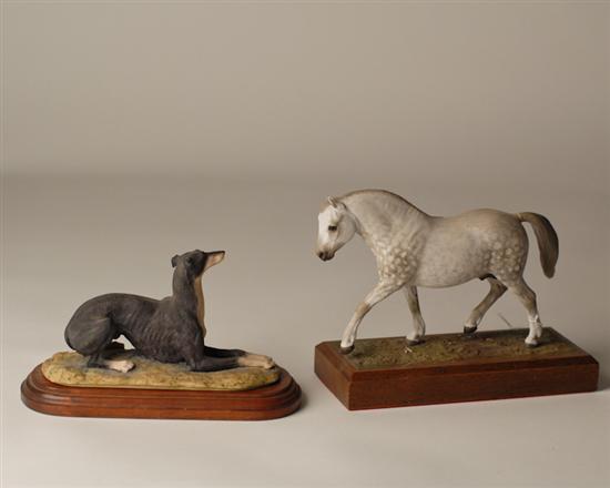 Appraisal: Composition Figures of a Horse and Dog ear on horse