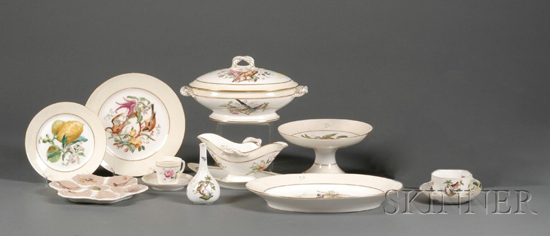 Appraisal: Extensive Handpainted Haviland Limoges Dinner and Fish Service France late