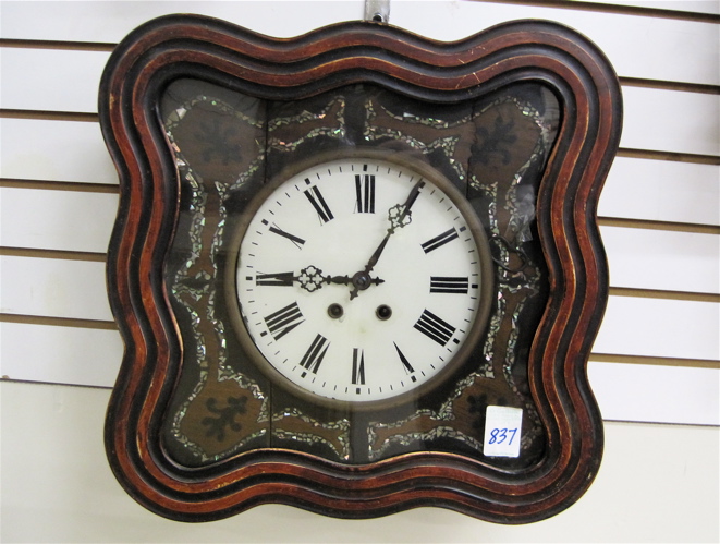 Appraisal: PICTURE FRAME WALL CLOCK French th century of square form