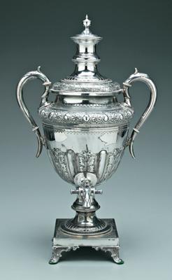 Appraisal: English silver plate hot water urn urn body and finial