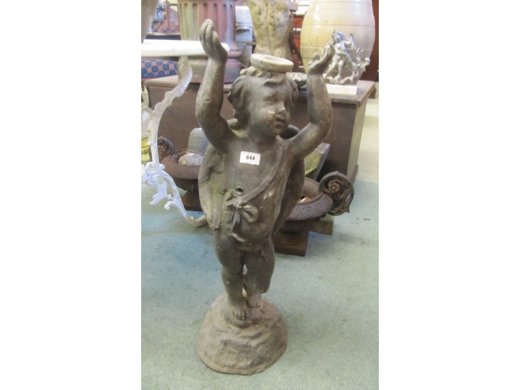 Appraisal: Lead garden statue of a cherub