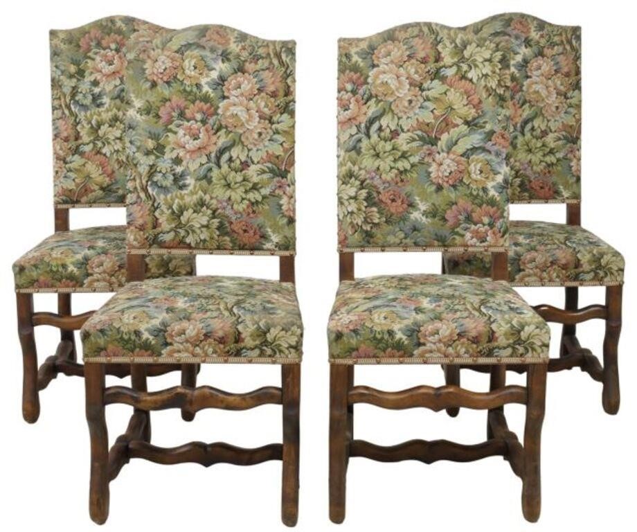 Appraisal: lot of French Louis XIV style highback dining chairs th