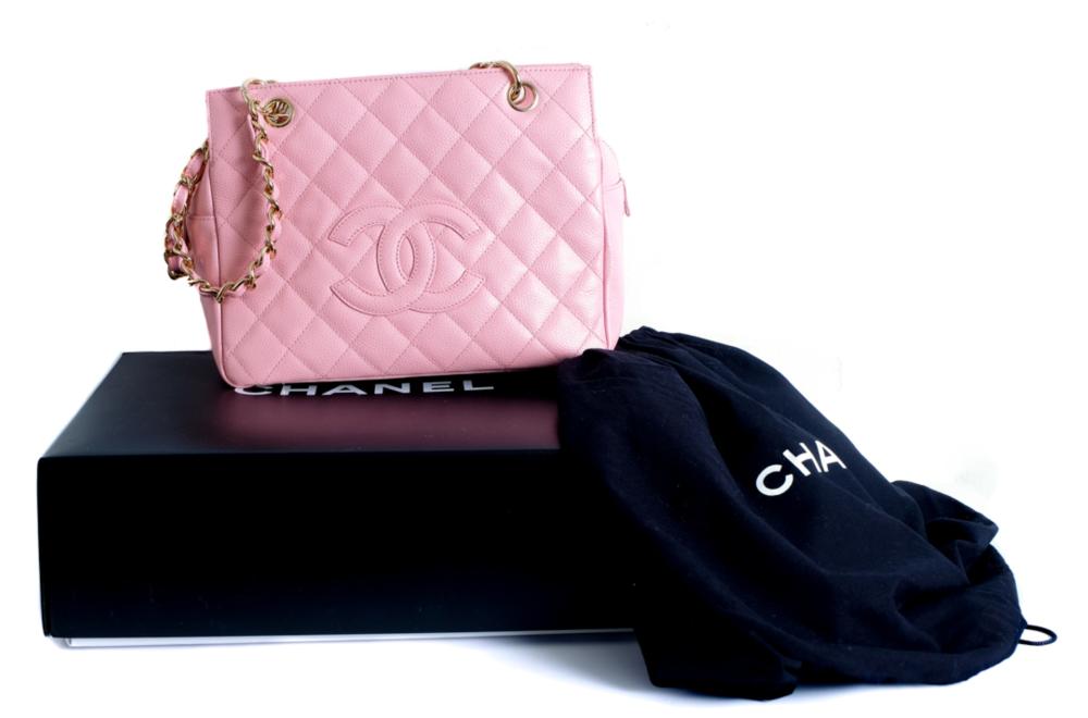 Appraisal: CHANEL PINK ROSE QUILTED CAVIAR LEATHER PURSENew in box Chanel