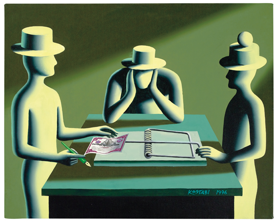 Appraisal: MARK KOSTABI Art of the Deal Acrylic on canvas x