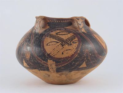 Appraisal: A Chinese pottery Neolithic jar decorated with geometric designs and