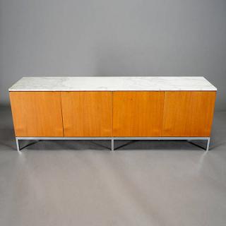 Appraisal: Knoll Credenza With Marble Top Length inches Depth inches Height