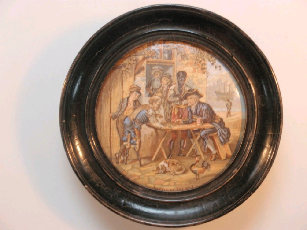 Appraisal: A Victorian Staffordshire Pratt ware polychrome pot lid depicting the