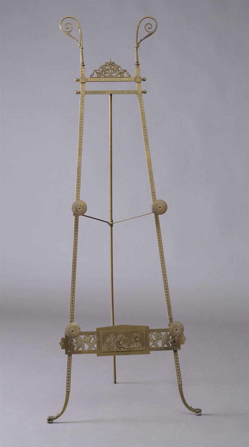 Appraisal: AMERICAN AESTHETIC MOVEMENT BRASS EASEL Provenance Property from the estate