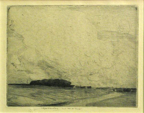 Appraisal: William Lee Hankey Untitled Landscape n d Etching printed on