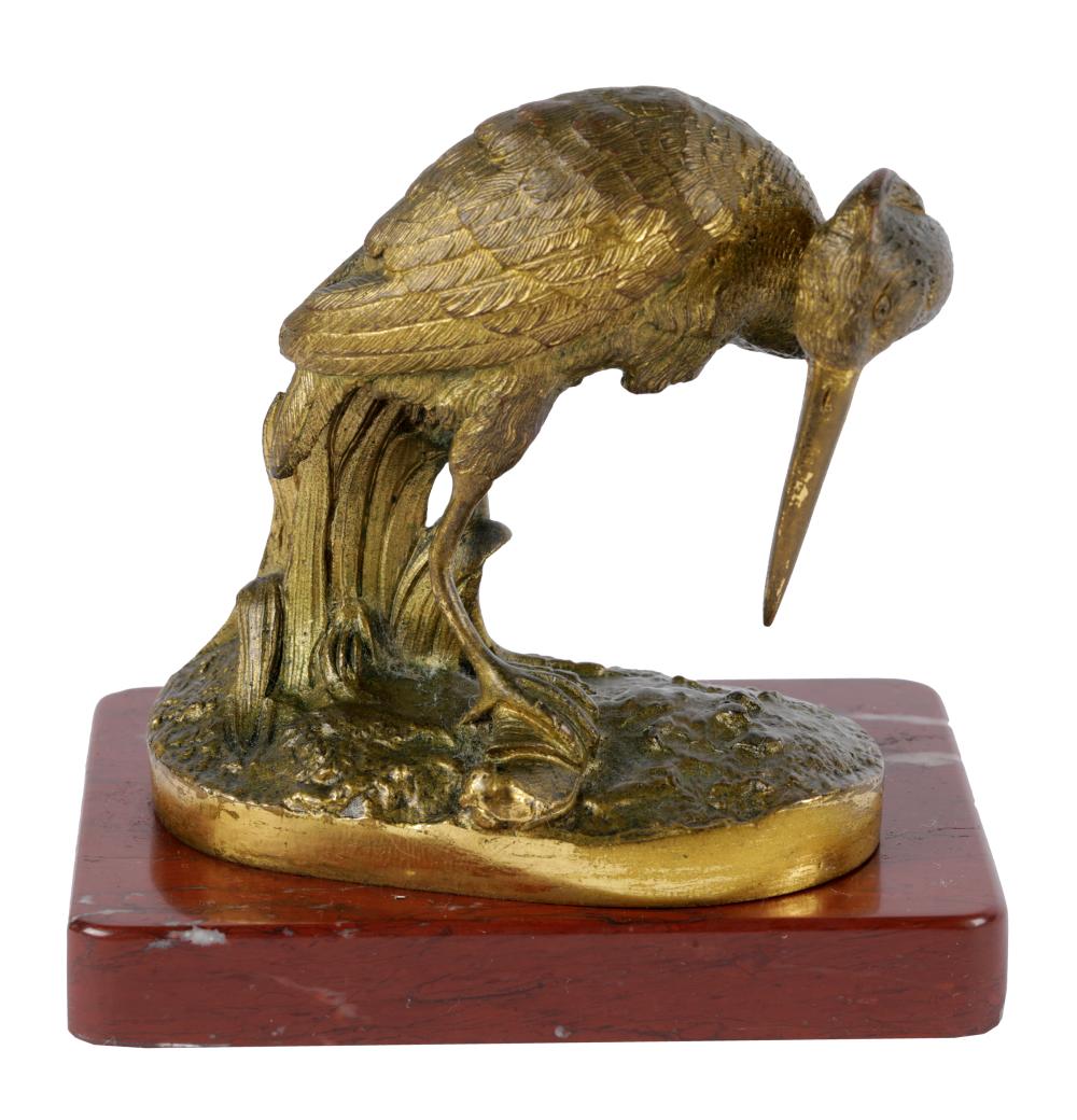 Appraisal: FRENCH GILT-BRONZE FIGURE OF A BIRDsigned L Villeminot in casting