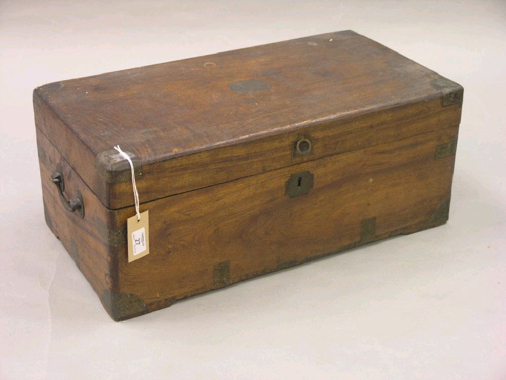 Appraisal: An early th century brass mounted camphorwood trunk small size