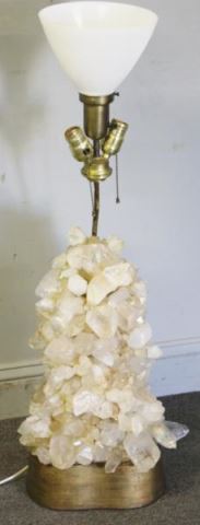 Appraisal: Vintage Large Crystal Formation Table Lamp Attributed to Carole Stupell