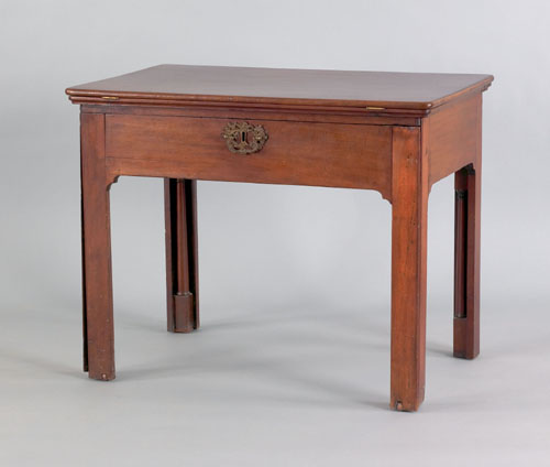 Appraisal: George III mahogany architects table ca with a folding top