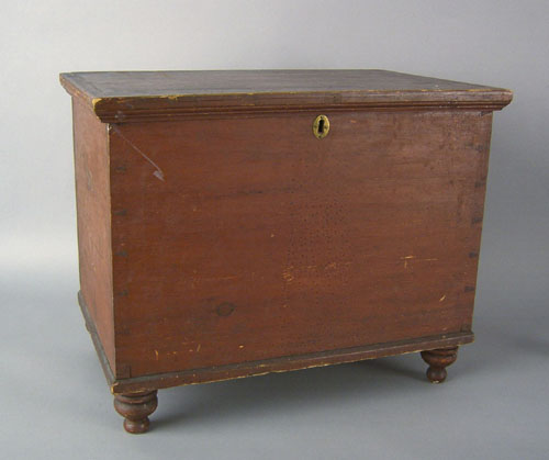 Appraisal: Pennsylvania pine diminutive blanket chest mid th c resting on