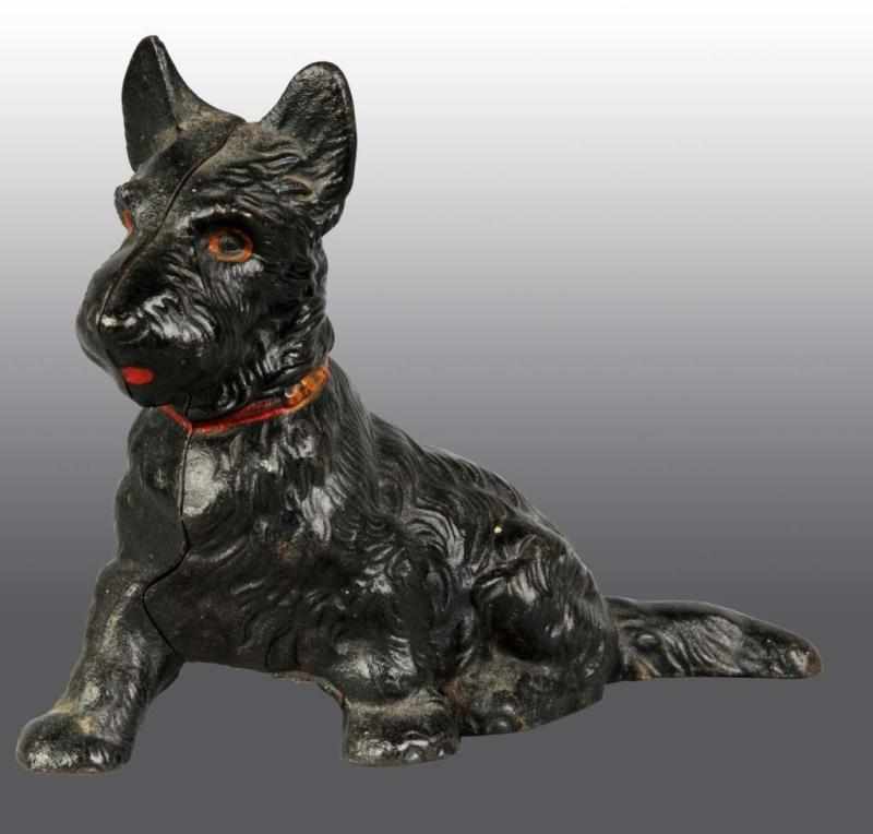 Appraisal: Cast Iron Sitting Scottie Bookend Description Hubley catalog number Full-figure