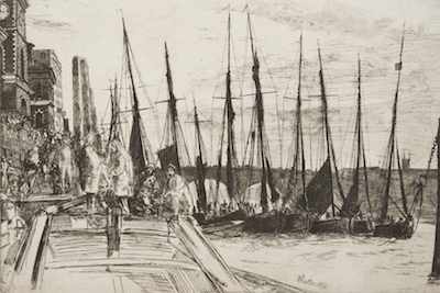 Appraisal: James Abbott McNeill Whistler American - Billingsgate Etching on paper