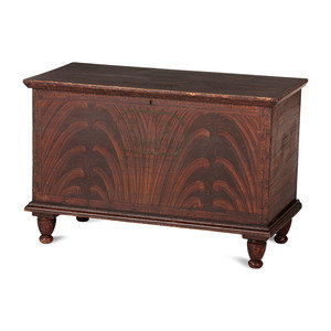 Appraisal: An Wooster Ohio Grain-Painted and Stencil Decorated Poplar Blanket Chest