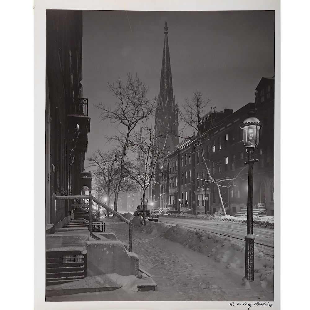 Appraisal: A Aubrey Bodine Snow Park Avenue c American - Gelatin