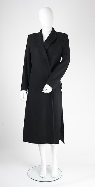 Appraisal: An Alexander McQueen black coat with single breasted collar buttons