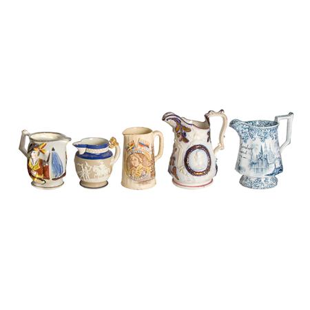 Appraisal: Group of Ten English Porcelain and Ceramic Jugs Estimate -