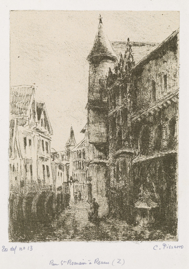 Appraisal: CAMILLE PISSARRO Rue Saint-Romain Rouen re planche Lithograph printed in