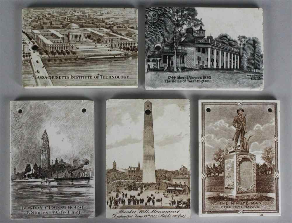 Appraisal: FIVE WEDGWOOD CALENDAR TILES ONE OF MOUNT VERNON INTEREST including