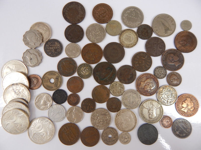 Appraisal: A quantity of foreign coins to include some silver copper