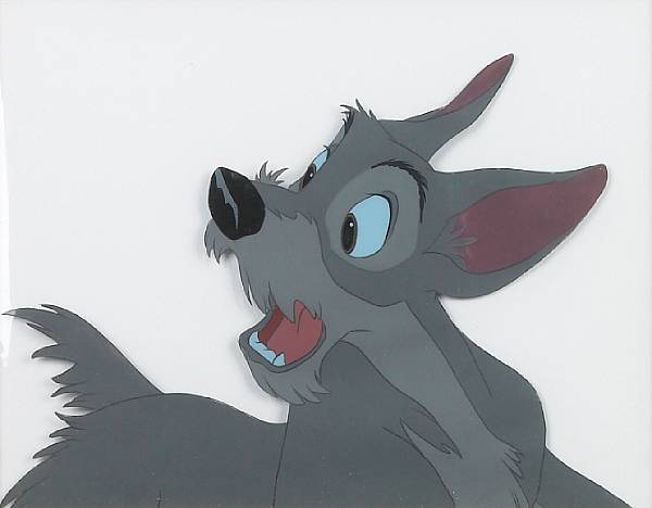 Appraisal: A Walt Disney celluloid from Lady and the Tramp gouache