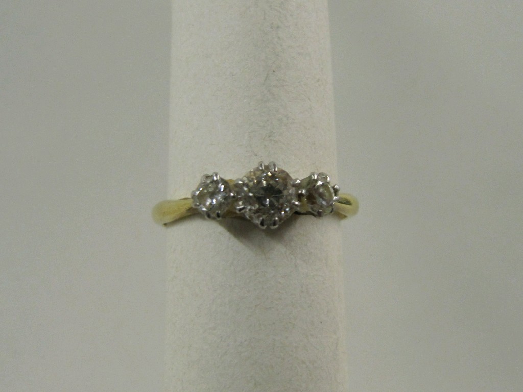 Appraisal: Nineteen twenties ct gold diamond three stone ring