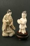 Appraisal: IVORY CARVINGS - Two Japanese Meiji period ivory carvings the