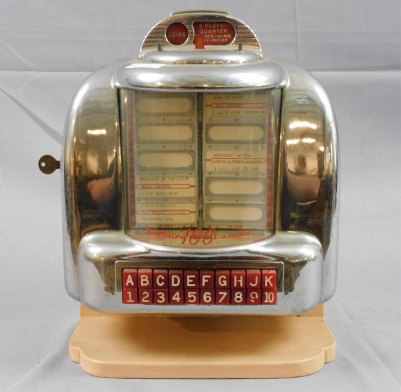 Appraisal: VINTAGE SEEBURG WALL-O-MATIC JUKEBOX COINoperated plays for a quarter plays