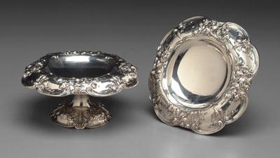 Appraisal: Pair Gorham sterling tazzas scroll borders with floral decoration marks