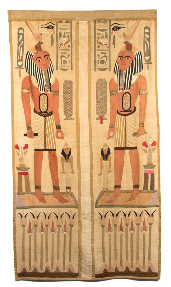 Appraisal: Sale Lot A Hand-Woven Egyptian Motif Textile having a double