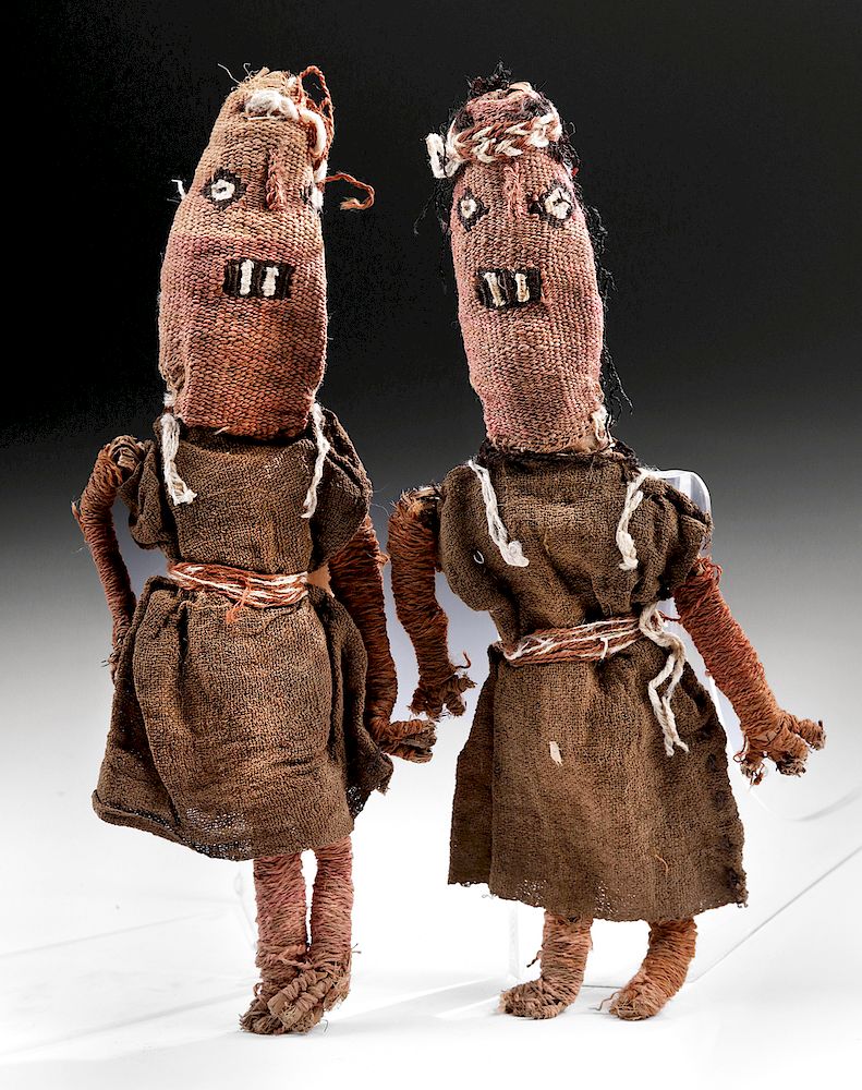 Appraisal: Matched Pair of Chancay Textile Reed Dolls Pre-Columbian Central Coast