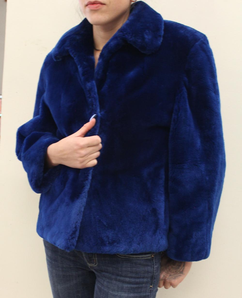 Appraisal: LADY'S BLUE SHEARED MINK JACKET with three hook and eye