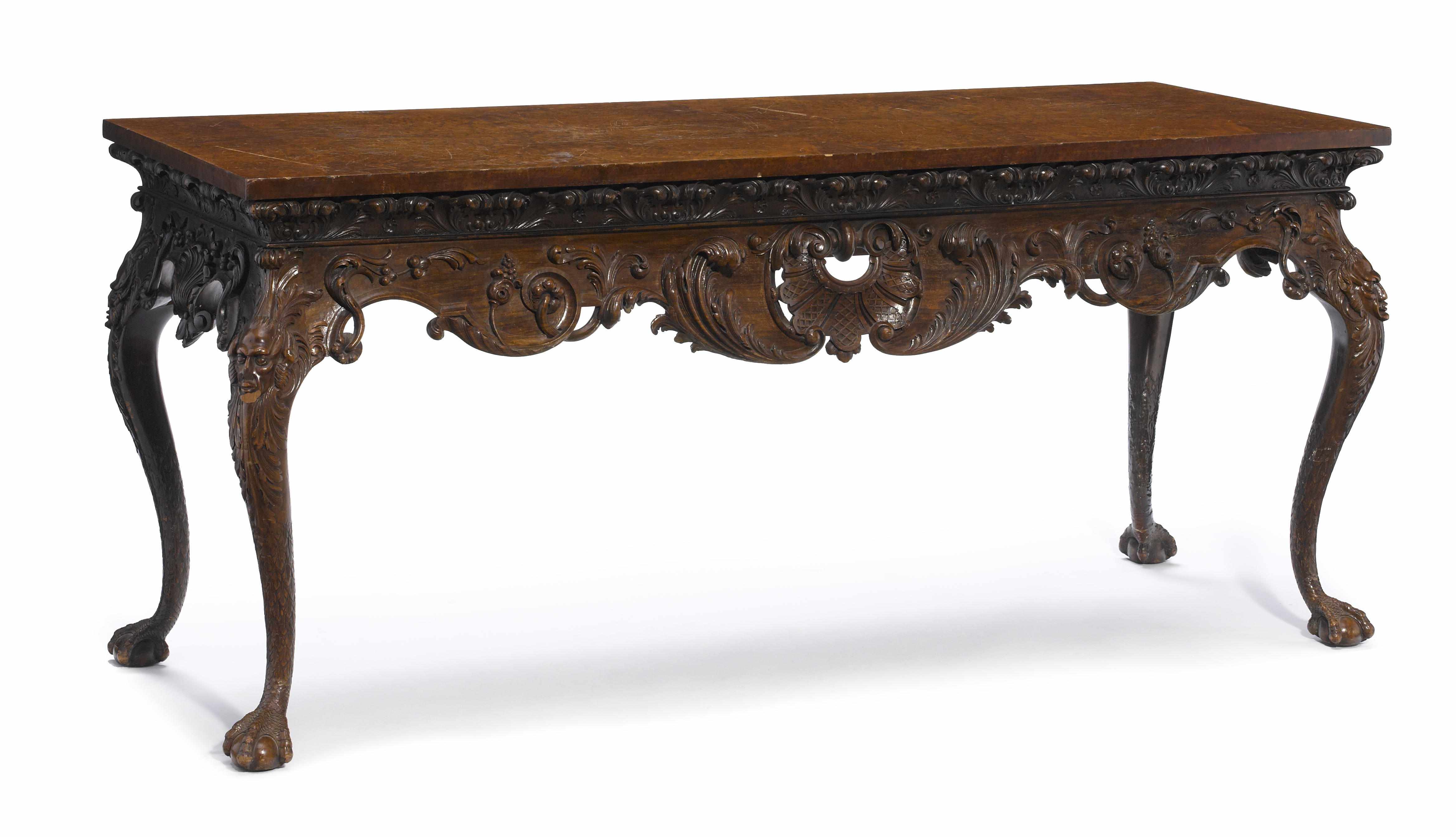 Appraisal: A George II style carved mahogany console early th century