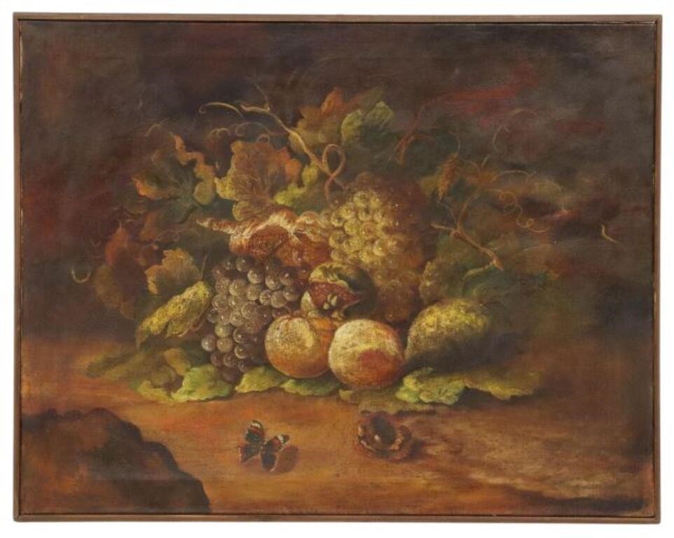 Appraisal: Framed Italian School oil on canvas painting Still Life with