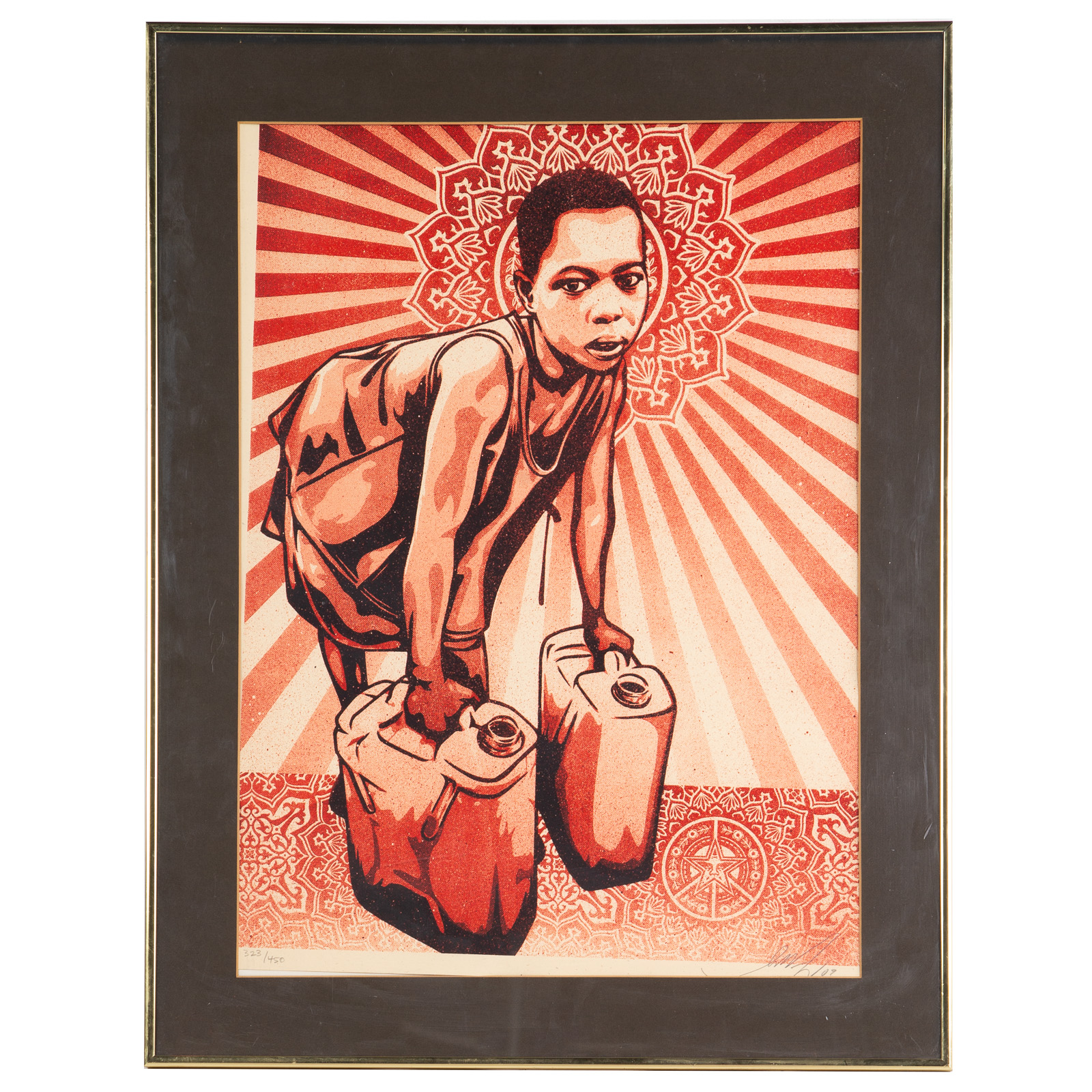 Appraisal: SHEPARD FAIREY YELLOW CANS SERIGRAPH American b Serigraph in colors