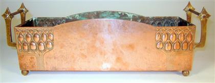 Appraisal: German Art Nouveau hammered copper jardinierewmf circa