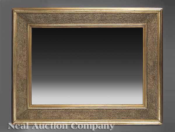 Appraisal: A Large Antique French Gilt Mirror the deeply molded frame