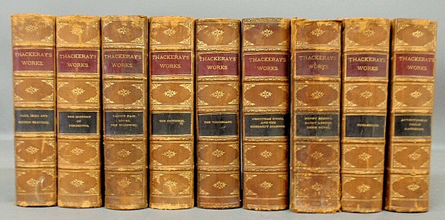 Appraisal: - Books- volume half-calf leather Thackeray s Works by William