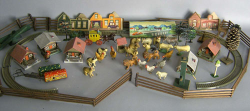 Appraisal: Large group of model RR accessories to include tin cars