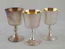 Appraisal: Three gilt lined silver goblets London ht cm wt oz