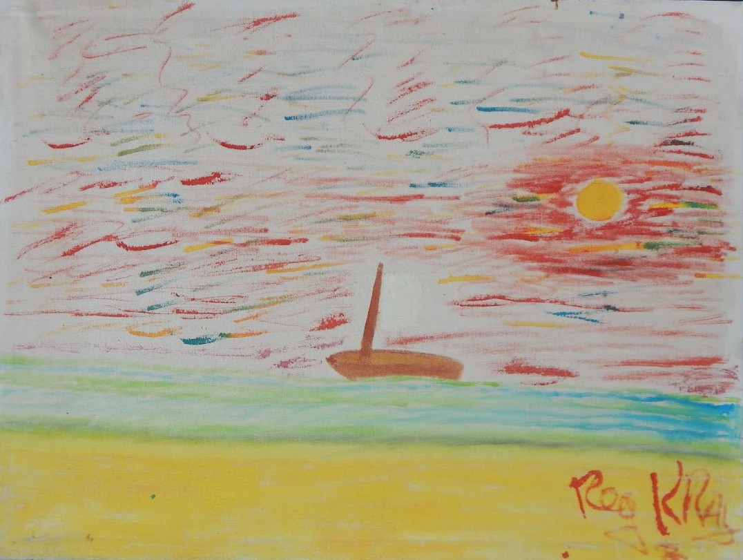 Appraisal: Reginald Kray - Sailing boat on calm waters in red